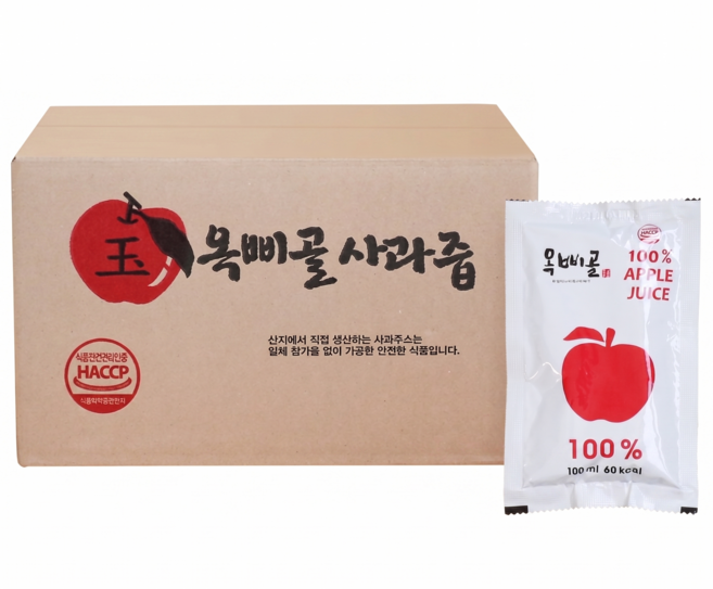 경북 의성 착즙 생사과즙, 30개, 100ml