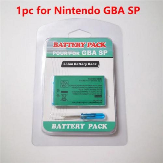 1-20개 충전식 리튬 이온 배터리 팩 GBA SP 3.7V 850mAh 닌텐도 GBA SP 게임보이 어드밴스 SP 교체 배터리, 1)1pc