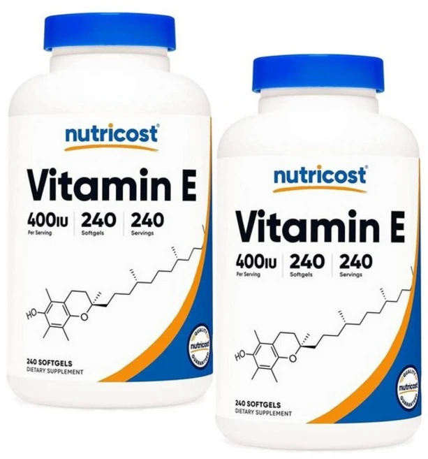 뉴트리코스트 비타민E 400IU 소프트젤 Nutricost Vitamin E, 2개, 240정 - 쿠팡
