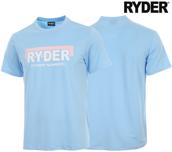라이더 티셔츠 배드민턴 반팔 상의 남성 여성 기획 반팔티 스카이 블루 2024RBT-3
