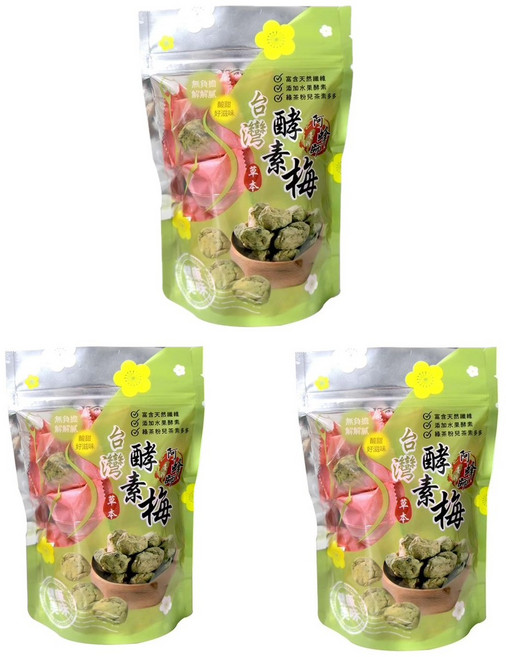阿峰師 台灣酵素梅 酸甜解膩, 3個, 200g