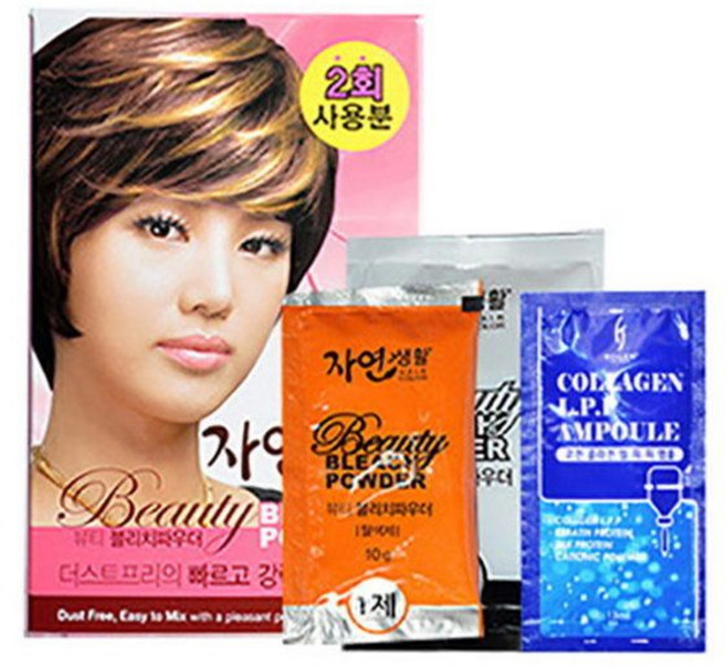 아름다운 뷰티 파우더 블리치 일회용 탈색약 + 앰파