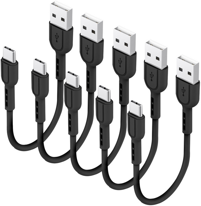 수피 USB-A TO C타입 고속충전 짧은 숏 케이블 S12C, 5개, 블랙, 20cm