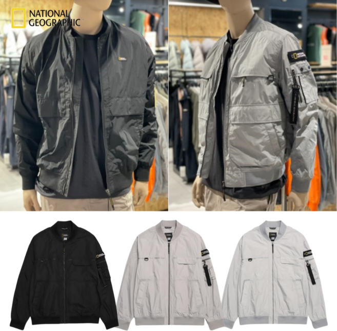 백화점정품 내셔널지오그래픽 항공 점퍼 로우머스 플라이트 남여공용 유틸리티 포켓 블루종 자켓