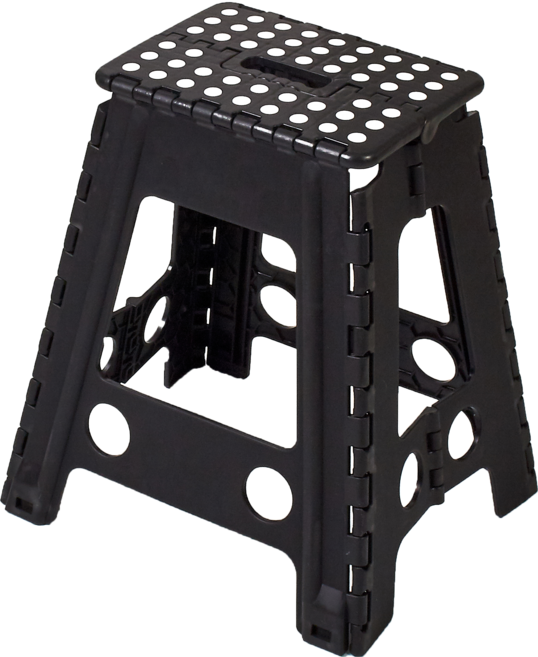 할메이드 플라스틱 접이식 의자 휴대용 캠핑의자 보조 스툴, 특대-블랙