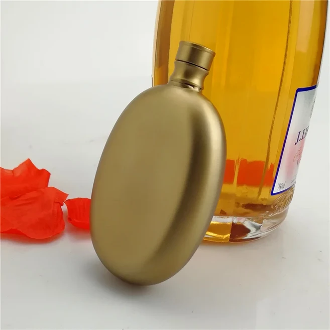 10개 3온스 스테인리스 미니 힙 플라스크 패션 휴대용 야외 와인 병 주류 용기 여성용, 05 Golden