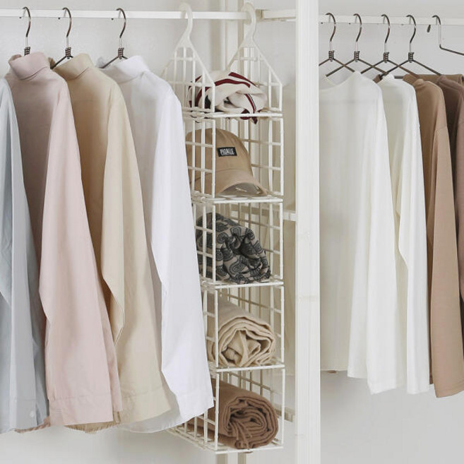 홈앤하우스 옷장안 선반행거 하프, 소4단