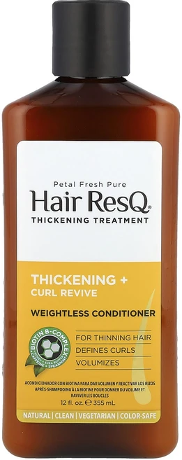 Petal Fresh Hair ResQ® 웨이트리스 컨디셔너 씨크닝 + 컬 리바이브 355ml(12fl oz), PetalFreshHairResQ웨이트리스컨디셔너씨크닝, 1개, 355ml - 쿠팡