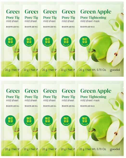구달 풋사과 가득 순한 마스크 (매끈모공), 10개, 1개입
