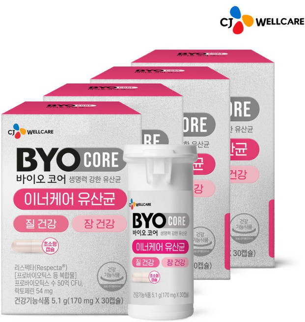 CJ 바이오코어 질 건강 리스펙타 유산균, 30회분, 4박스