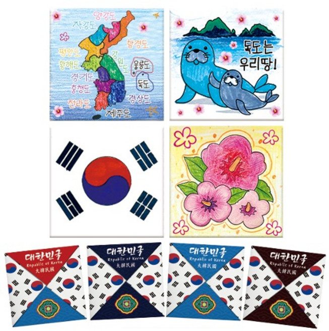 [매직북스] 독도 우리나라 딱지 (12개묶음), 1세트, 혼합(A+B+C+D 3개씩)