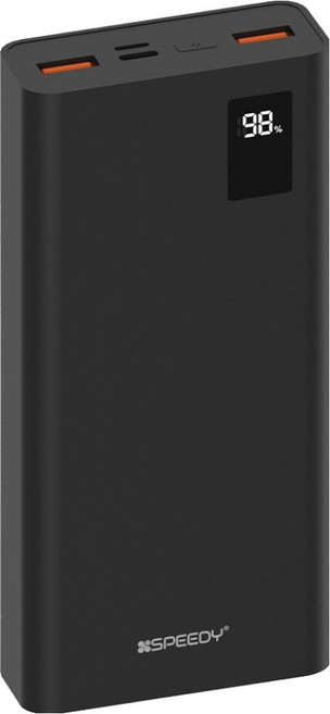 스피디 슬림핏 PD 20W 고속충전 보조배터리 20000mAh + C타입 20W 케이블 세트, SPE-B2PA20DPQ, 블랙