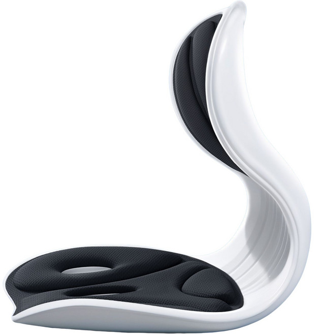 사무실 자세 교정 의자 인체공학 허리 지지대 등받이 좌식 의자 허리 보호대 SYW, 블랙