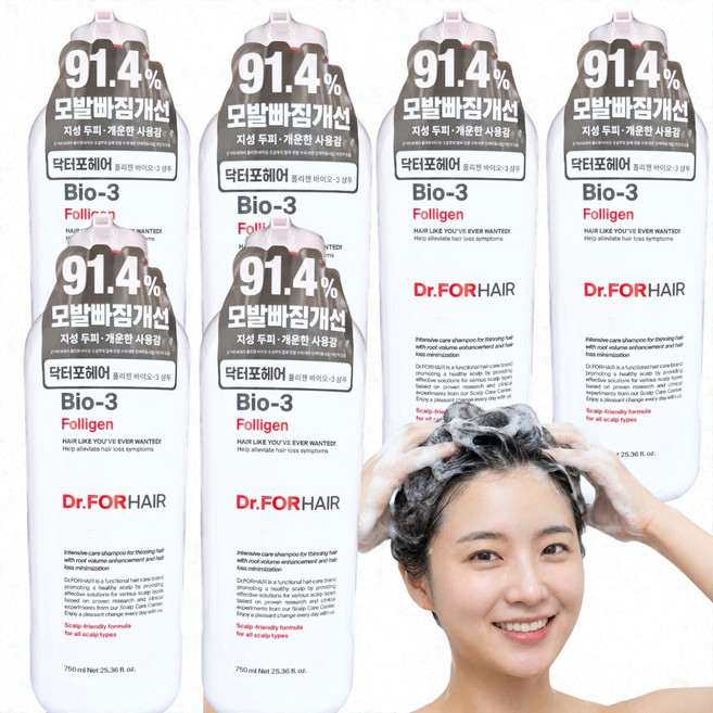 닥터포헤어 폴리젠 바이오3 탈모 샴푸, 750ml, 6개