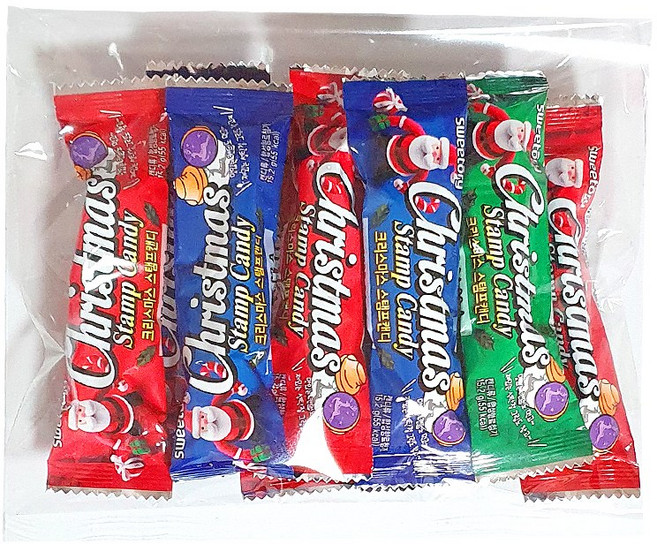 코스트코 크리스마스 스탬프 캔디 도장사탕 어린이집 선물, 16개, 15.2g