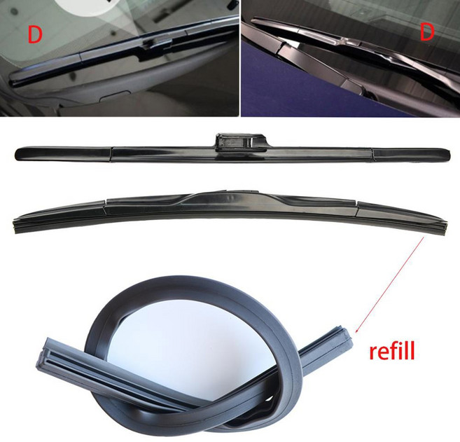 앞 유리 와이퍼 인서트 고무 스트립 리필 자동차 액세서리 5 가지 도요타 폭스바겐 볼보 기아 BMW부품호환, 19", D-10mm wide