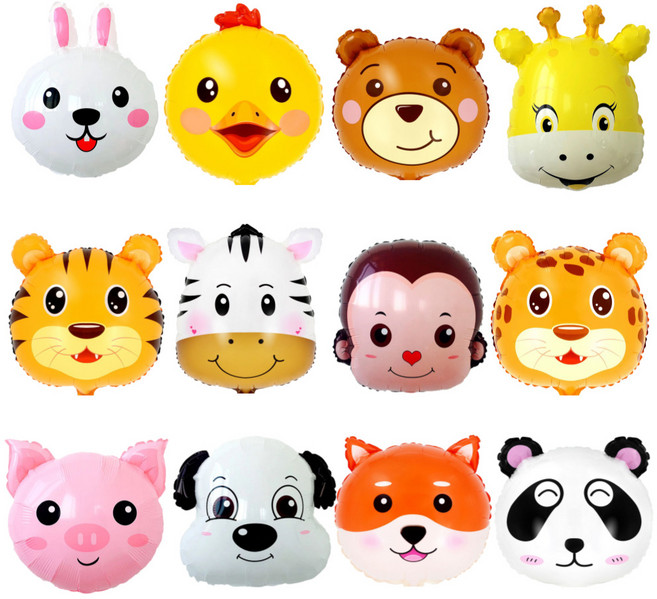 스마일파티 미니 동물 얼굴 풍선, 1세트, 12종