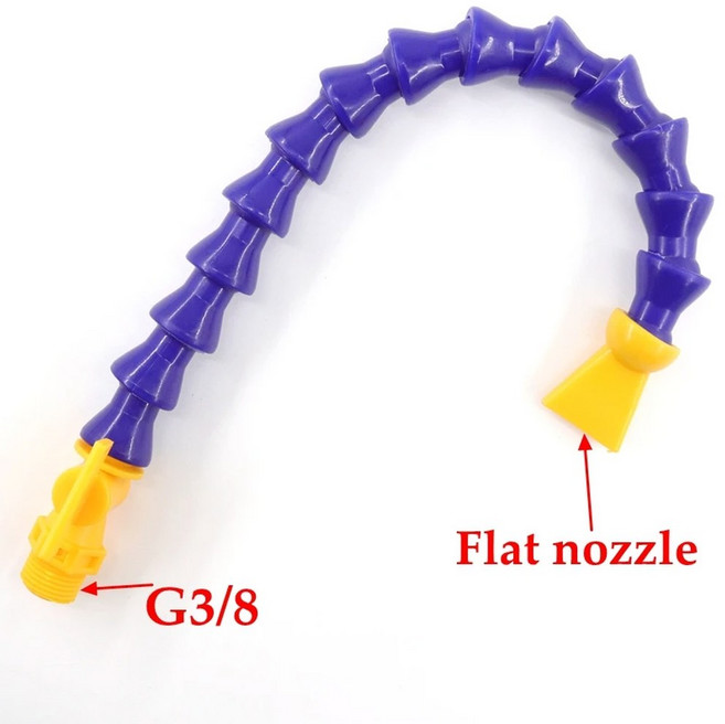 1/2 3/8 1/4 냉각수 노즐 오일 파이프용 냉각 700mm 밀링 플렉시블 워터 플라스틱 수나사 호스(CNC 선반 300 튜브, Valve-G3l8-Flat, Length 500mm, 1pcs, 1개
