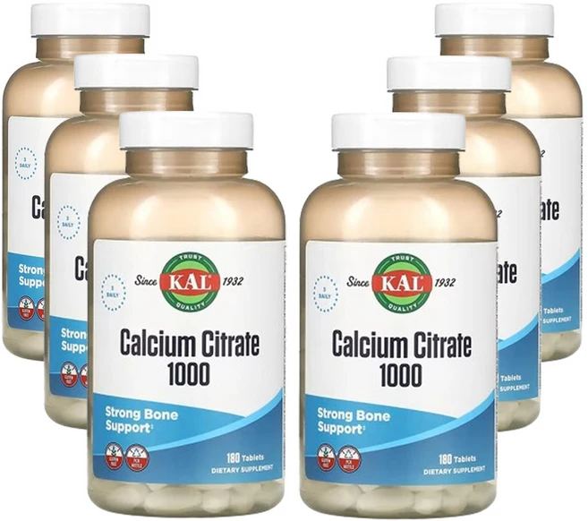 KAL 구연산칼슘 1000 333mg 180정, 6개 - 쿠팡