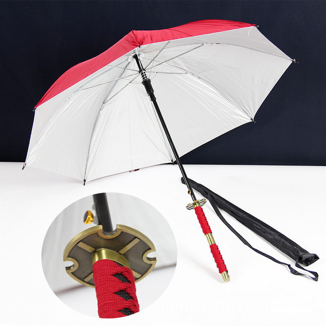 조로 3대귀철 일본 사무라이 칼 검 우산 애니 UV차단 8골 장우산 레드