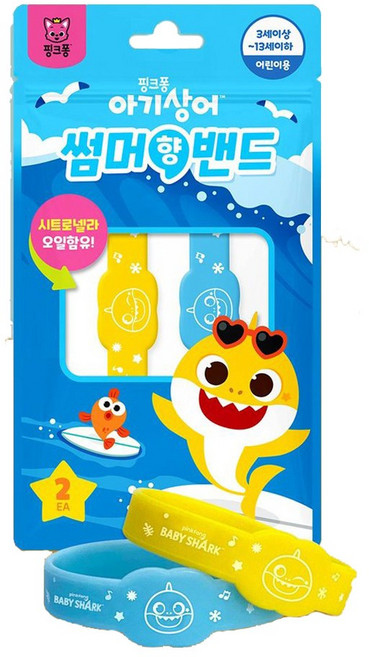 핑크퐁 아기상어 썸머향밴드 2개입 4개 23년, 혼합색상