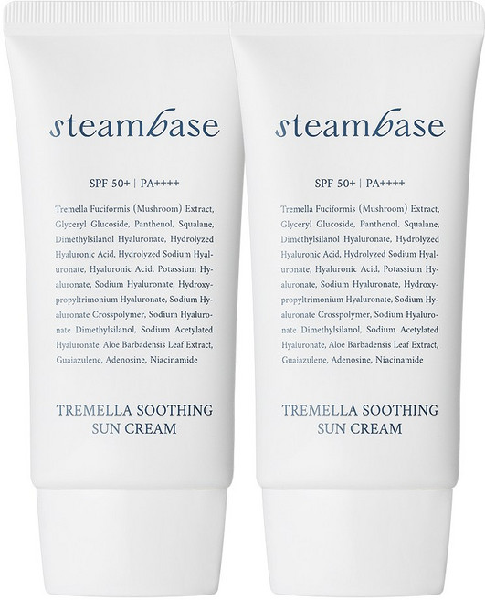 [공식] 스팀베이스 온가족 백탁없는 저자극 트레멜라 촉촉 로션 선크림 SPF 50+ PA++++ 유기자차, 2개, 50ml