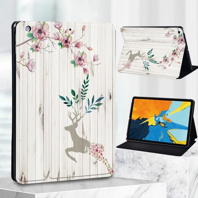 Huawei MediaPad T3 8.0"/T3 10 9.6"/T5 10 10.1"용 케이스 M5 Lite 8 Lite 10.1"/M5 10.8" 커버용 가죽 Fu, 11 wood008, 05 MediaPad M5 10.8