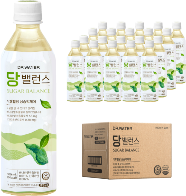 닥터워터 당밸런스 식후혈당 케어 바나바잎추출물 식후관리 건강차 기능성 표시식품 G, 20개, 500ml