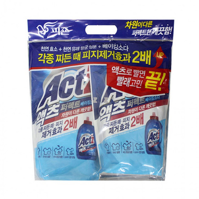 액츠퍼펙트 베이킹소다 1.5L+1.5L 세제 액체세제 액츠 빨래 세탁 드럼세탁기세제 일반세탁기세제-TJ, 1개, 1ml
