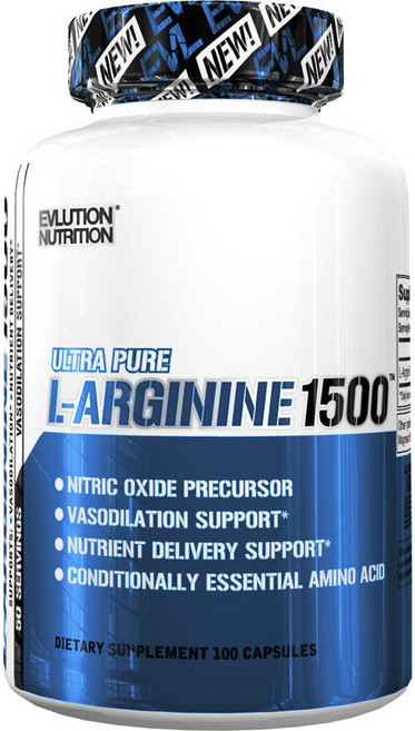 EVLUTIONNUTRITION 左旋精胺酸膠囊 1500mg, 100顆, 1罐