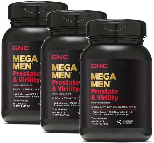 지엔씨 메가 맨 프로스테이트 앤 버릴리티 멀티비타민 GNC Mega Men Prostate and Virility, 3개, 90정