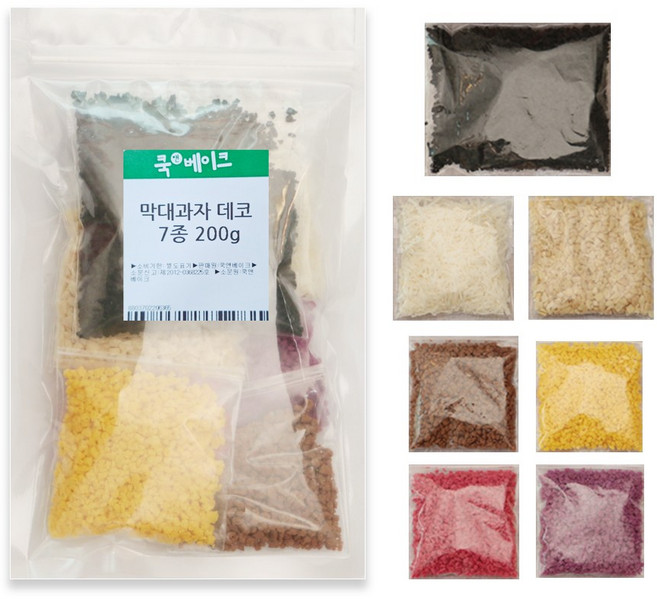 초콜릿 막대과자 홈베이킹 토핑 7종 (크런치 초코 쿠키 딸기 망고 포도 아몬드 코코넛), 200g, 1개