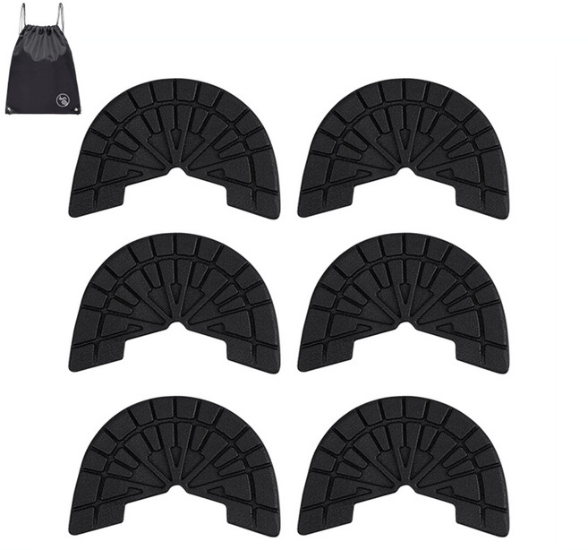 VITALO 밑창 뒷굽 보강패드 구두 운동화 신발 밑창 보호패드 미끄럼방지 패드 6P (PGN짐쌕가방 지급), 6개, 블랙