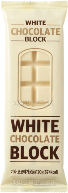 화이트 초콜릿 블록형 베이킹 재료, 1개, 120g