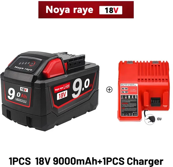 밀워키 M18 XC 무선 공구용 18V12V 배터리 6Ah 충전식 48-11-2402 MIL-12A-LI, 29 18V9Ah 1PCS Charger