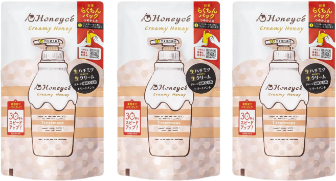 허니체 크리미 허니 트리트먼트 리필 400ml 3개