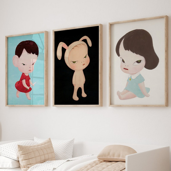 요시모토 나라 네오팝 모던 아트포스터 거실인테리어액자 그림 캔버스출력, 캔버스포스터만, 1