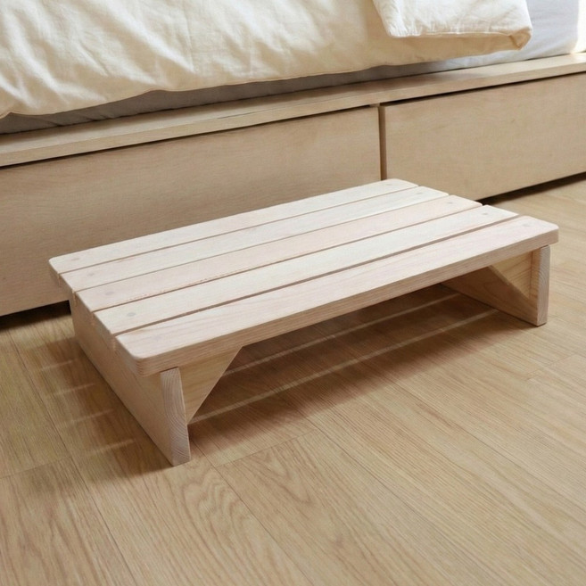 편백 원목 대형 발디딤대 주방 싱크대 침대 발받침대 풋레스트 디딤판, 평면(중:480x290x108))