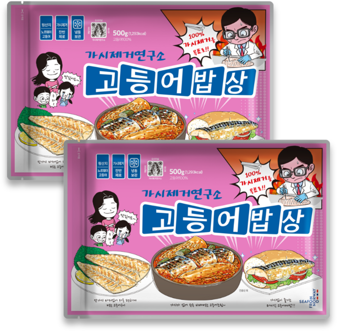 가시제거연구소 고등어밥상 핑크라벨 총 1kg 노르웨이 순살 고등어, 2개, 500g