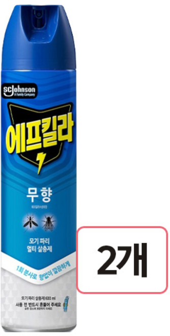에프킬라 에어졸 수성 무향 600ml, 2개