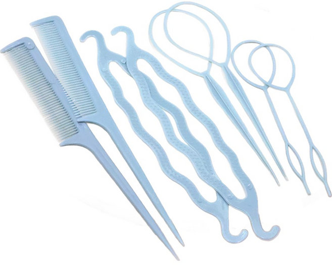 비단길 시슬 올림머리 헤어 스타일링도구 헤어가이드 4종 세트, 2세트, 스카이