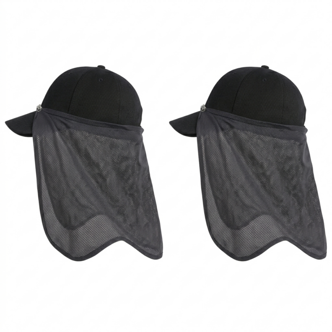 에코리즈 쿨캡 선가드 햇빛가리개 2개 세트, 블랙, 1개