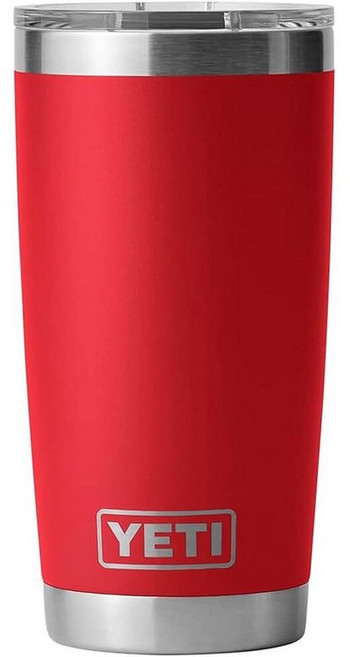 미국출고 평점4.5+ 226689 YETI Rambler 591.5ml(20온스) 텀블러 스테인리스 스틸 MagSlider 뚜껑으로 진공 단열 케이프 토프, 레스큐 레드
