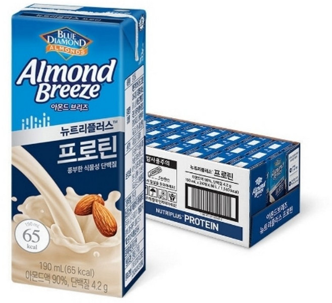 아몬드브리즈 뉴트리플러스 프로틴, 190ml, 96개