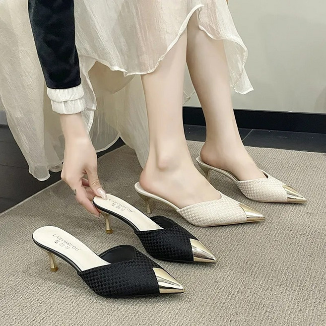 Anteater 여성 여름 패션 블로퍼 스틸레토 샌들 하이힐 스트랩 뮬 샌들 캐주얼 ru429GZ4