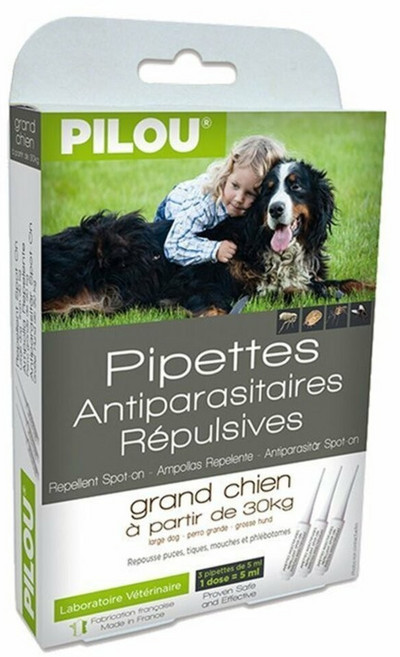 Pilou 法國皮樂 防蚤滴劑 (30kg以上), 1個, 中大型犬5mlx3支