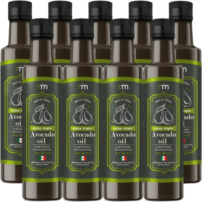 로얄트리 멕시코 최상급 HASS품종 엑스트라버진 아보카도 오일 냉압착, 9개, 250ml