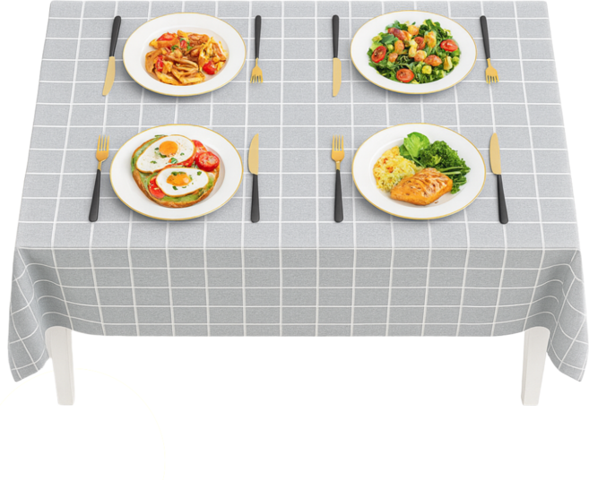 펄픽스 감성적인 인테리어 방수 식탁보 4인용, 4인(137X180cm), 그레이체크, 1개