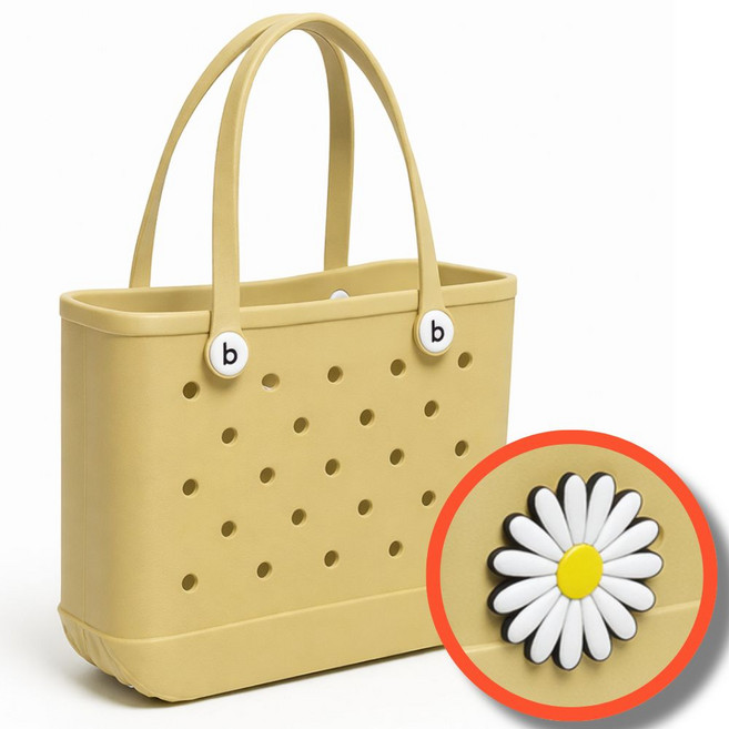 생활해랑 EVA 젤리 수영 목욕 가방, 베이지