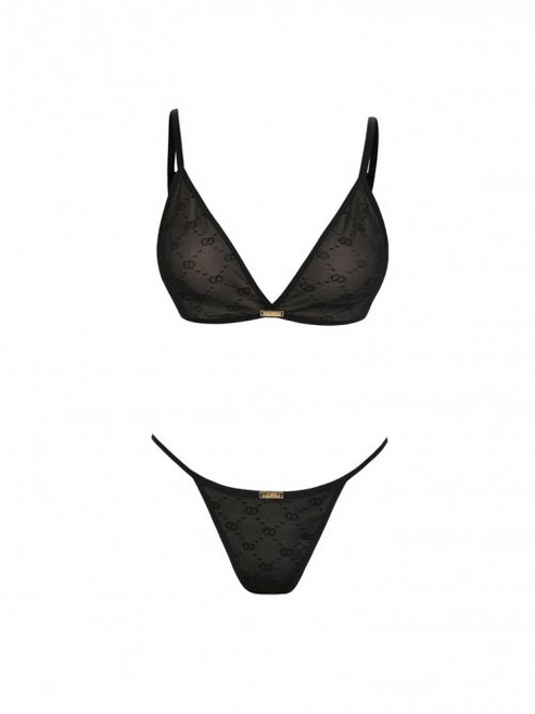 QISE UNDERWEAR 센슈얼 자가드 골드 여성 세트 159359